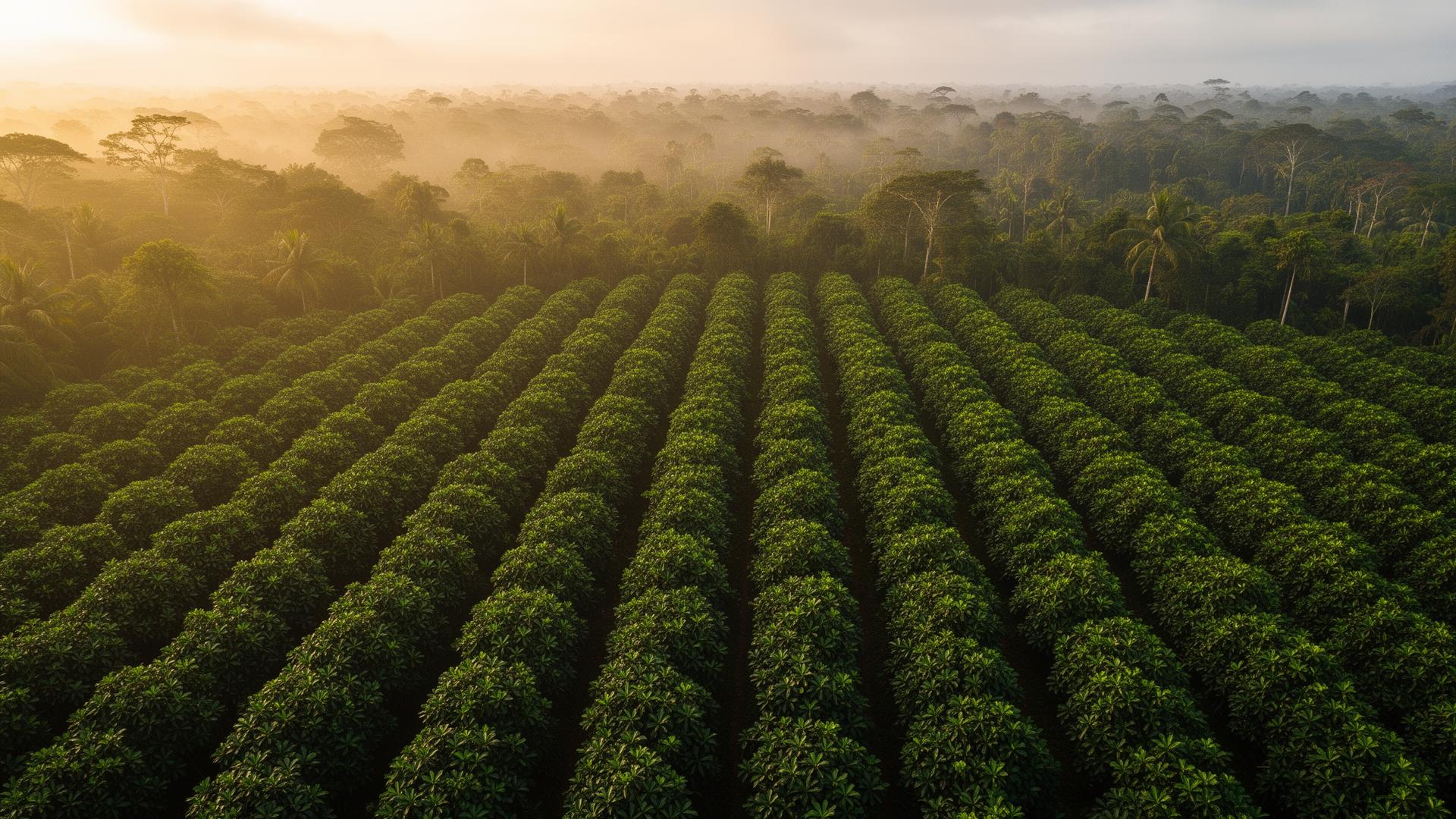 Aerial view of the Equatoria iboga plantation in Gabon